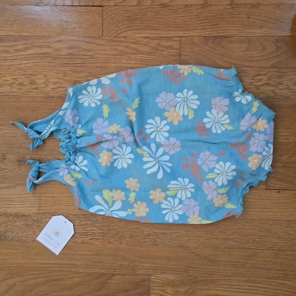 LITTLE CO BY LAUREN CONRAD BABY GIRLS BLUE FLORAL SHOULDER TIE ROMPER SIZE 24 MO - Picture 7 of 12